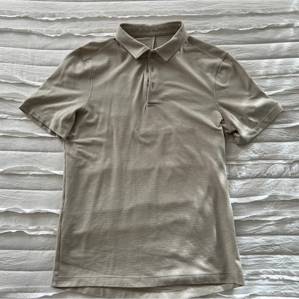 Lululemon Grey/Beige Stripe Polo Golf Shirt